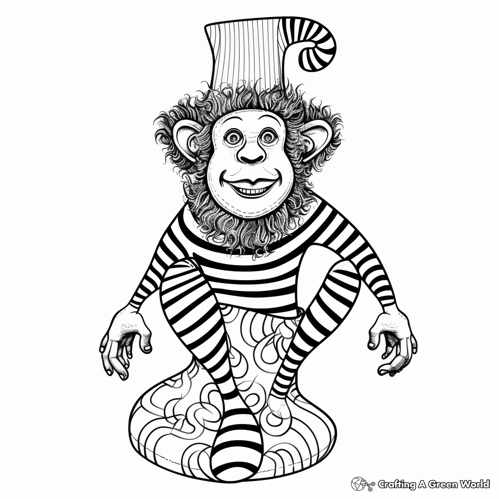 Eccentric Sock Monkey Coloring Pages 1