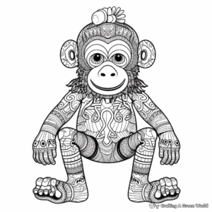 Eccentric Sock Monkey Coloring Pages 2