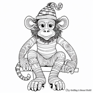 Eccentric Sock Monkey Coloring Pages 3