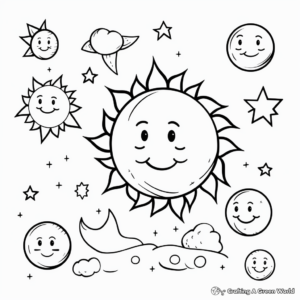 Eclipse: Sun and Moon Coloring Pages 2