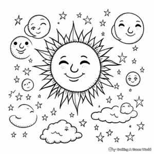 Eclipse: Sun and Moon Coloring Pages 3