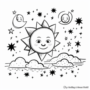Eclipse: Sun and Moon Coloring Pages 4