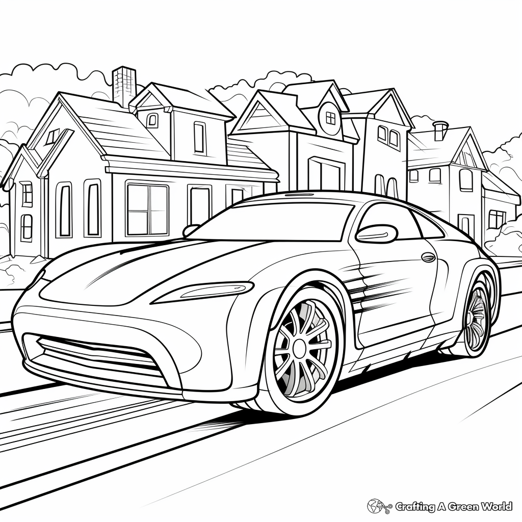 Eco-Friendly Electric Car Coloring Pages 3