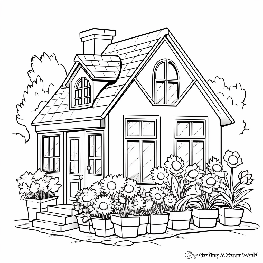 Eco-Friendly Greenhouse Coloring Pages 1