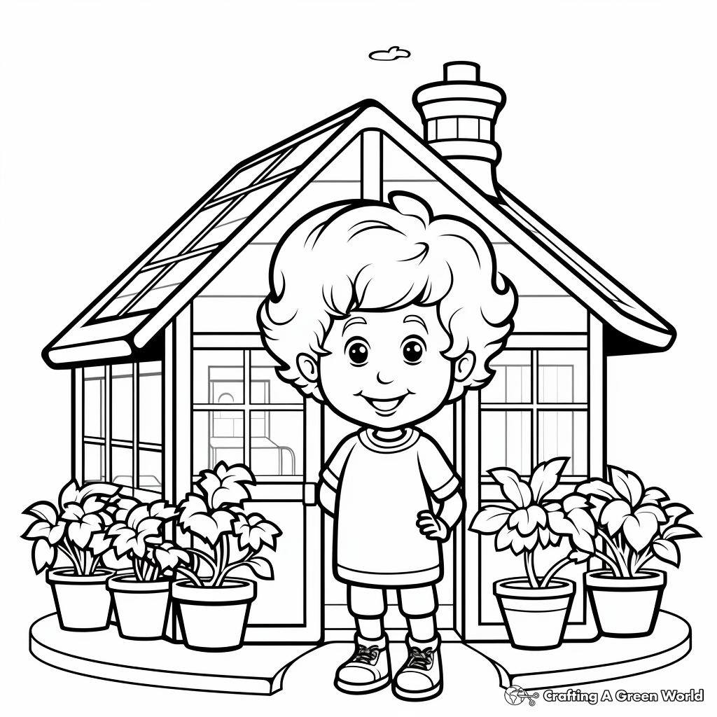 Eco-Friendly Greenhouse Coloring Pages 2