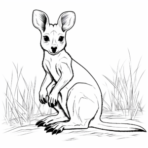 Ecological Wallaby and Environment Coloring Pages 1