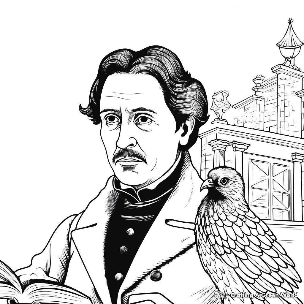 Edgar Allan Poe "The Raven" Inspired Coloring Pages 2