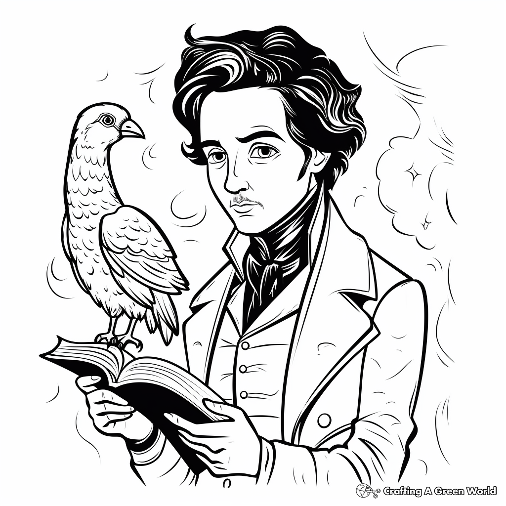 Edgar Allan Poe "The Raven" Inspired Coloring Pages 3