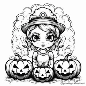 Edgy Gothic Halloween Coloring Pages for Adults 2