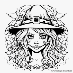 Edgy Gothic Halloween Coloring Pages for Adults 4