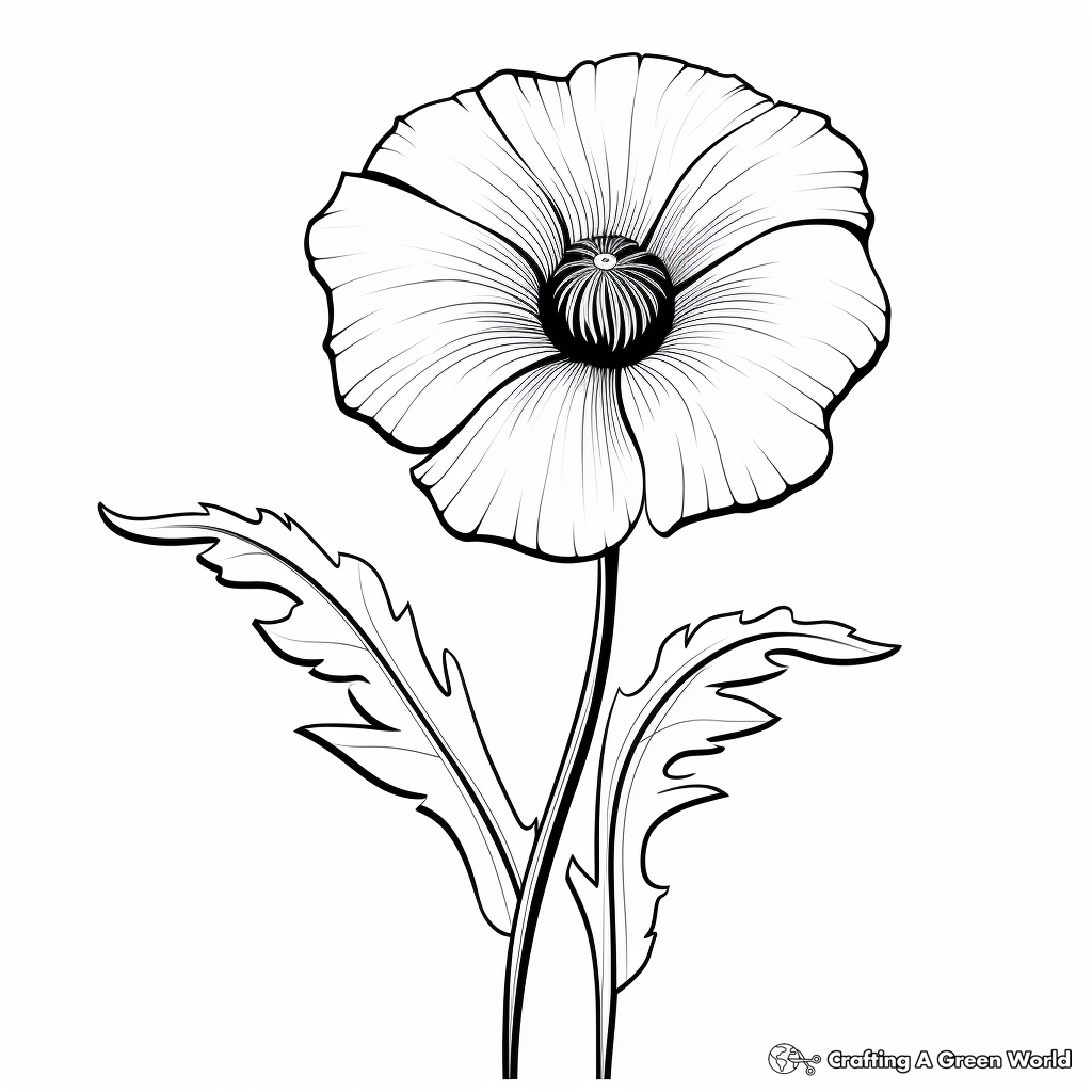Edgy Poppy Flower Coloring Pages 4