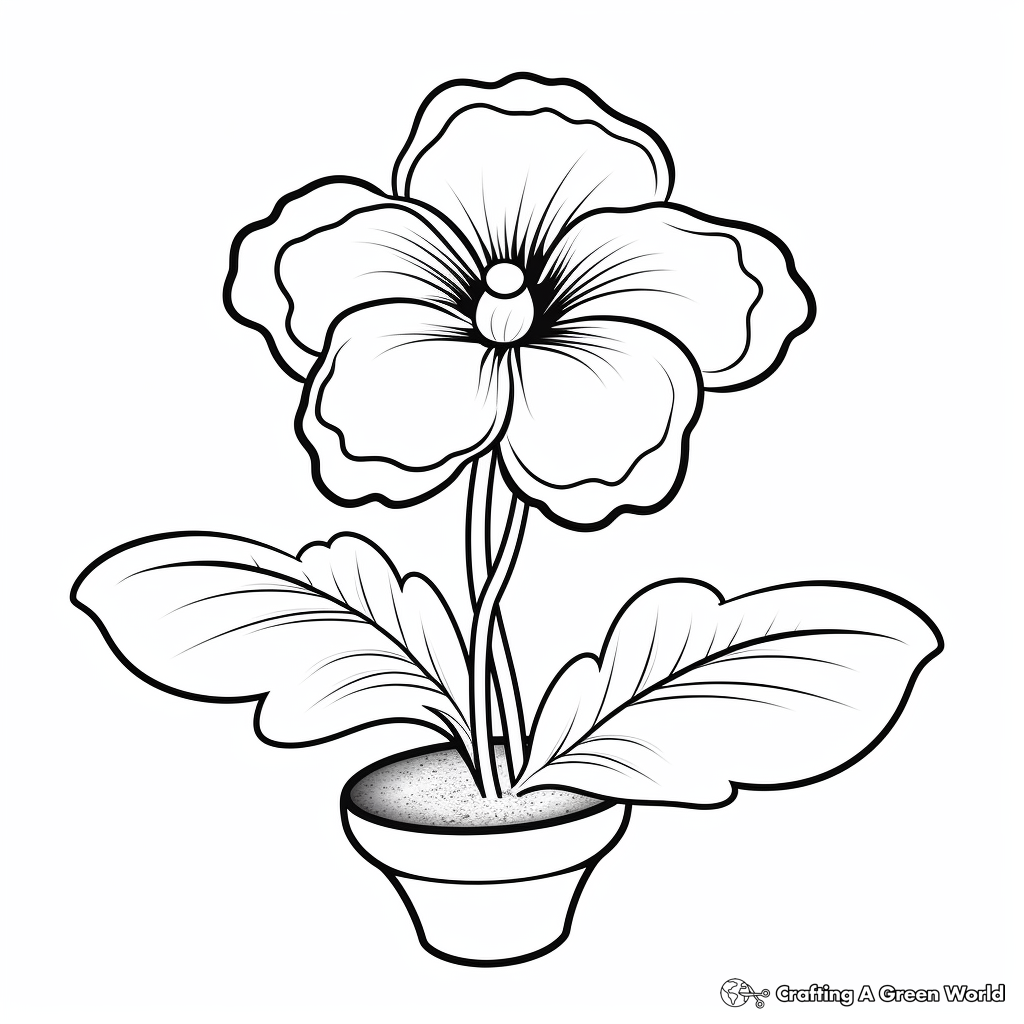 Edible Flowers: Viola Flower Coloring Pages 1