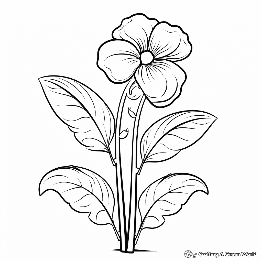 Edible Flowers: Viola Flower Coloring Pages 3