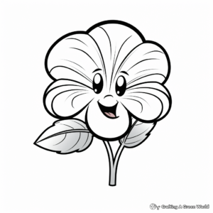 Edible Flowers: Viola Flower Coloring Pages 4