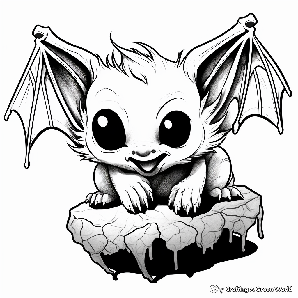 Edible-Insect Hunting Baby Bat Coloring Pages 3