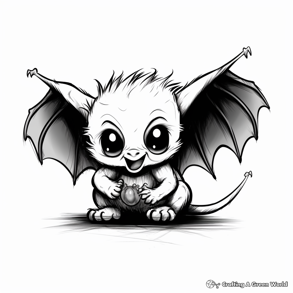 Edible-Insect Hunting Baby Bat Coloring Pages 4