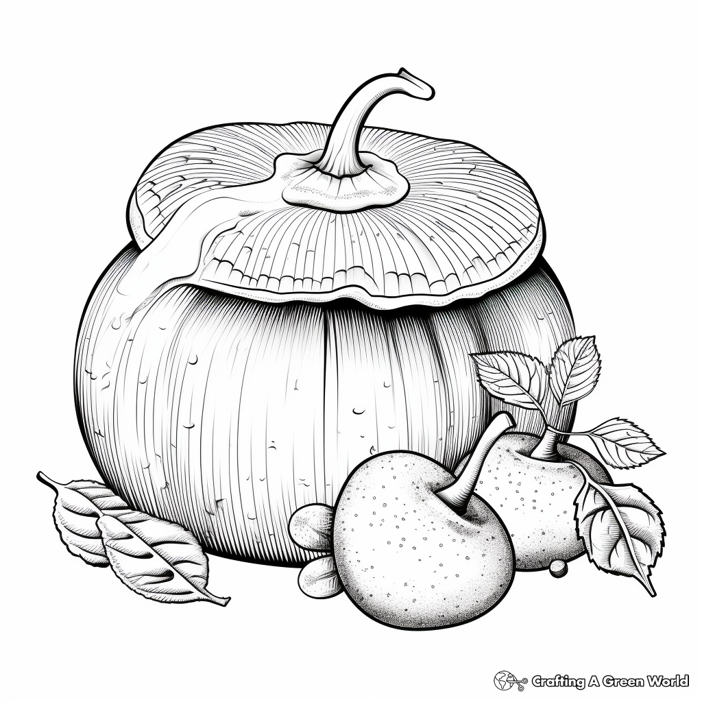 Edible Porcini Mushroom Coloring Pages 3
