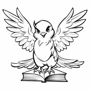Education-Related Dove with Alphabet Coloring Pages 1