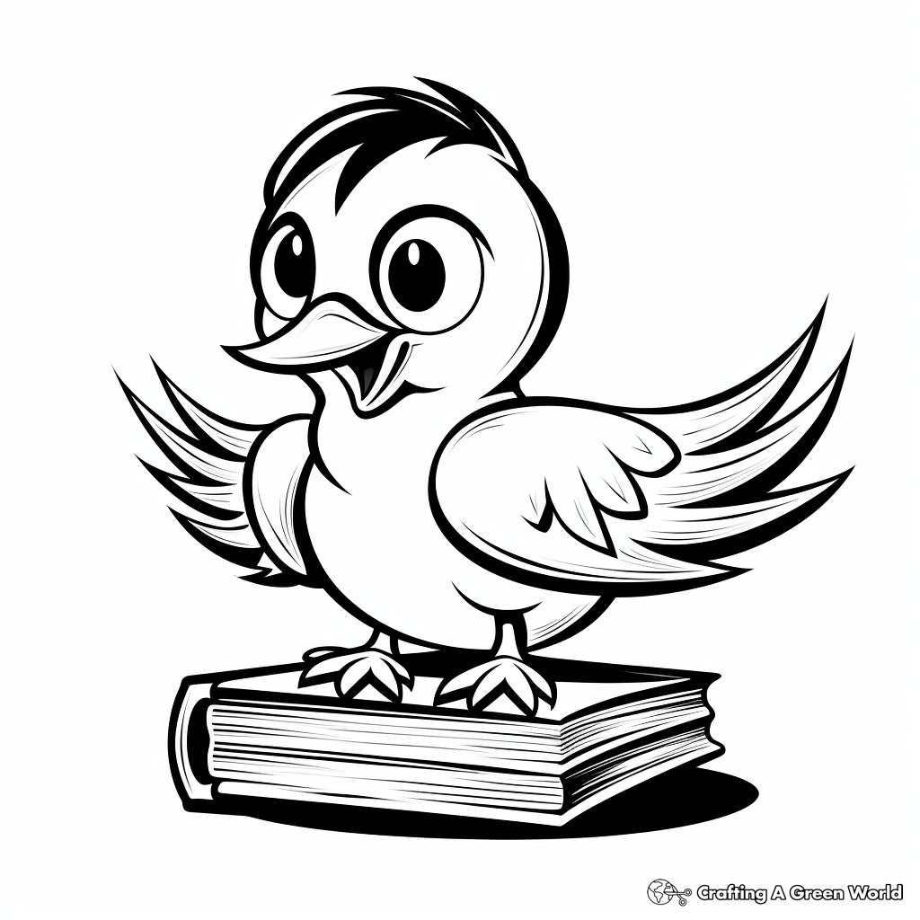 Education-Related Dove with Alphabet Coloring Pages 2