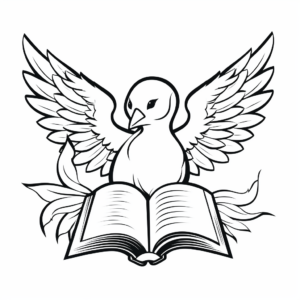 Education-Related Dove with Alphabet Coloring Pages 3