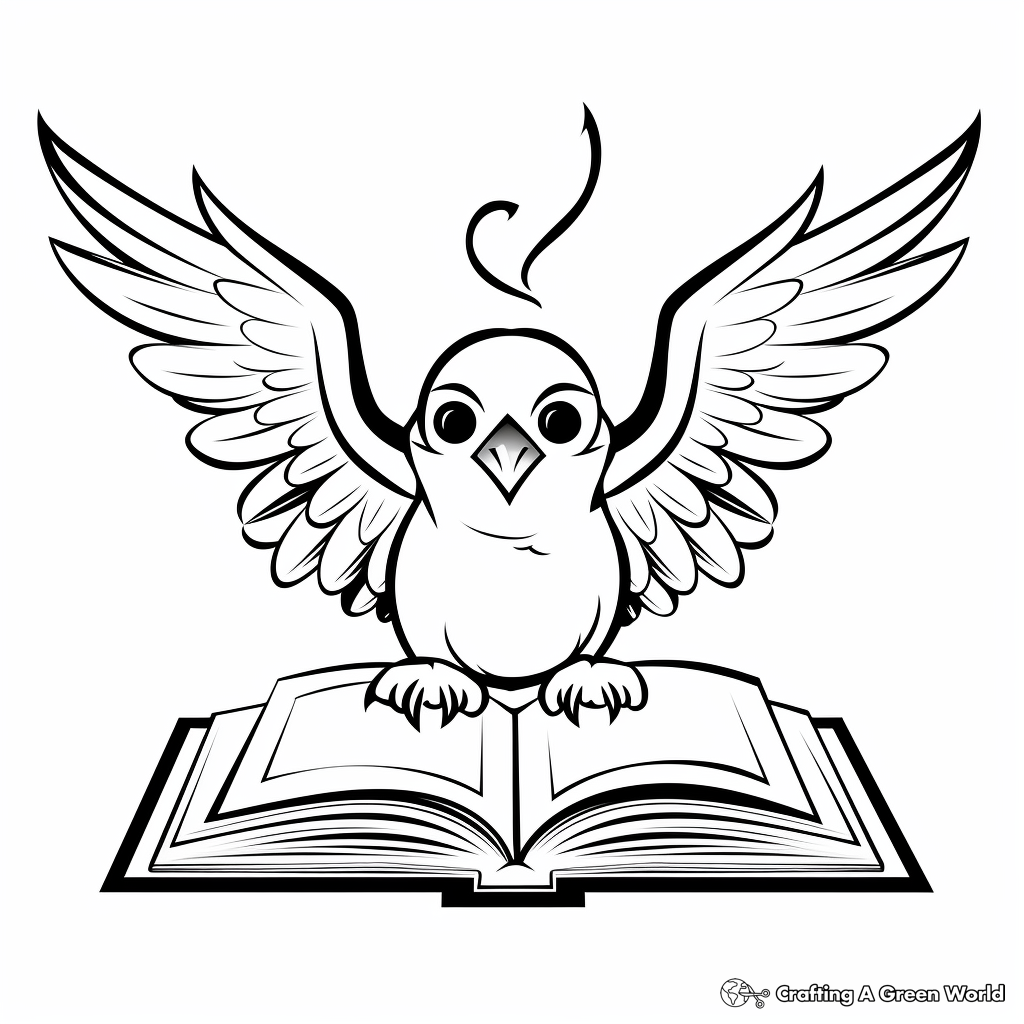 Education-Related Dove with Alphabet Coloring Pages 4