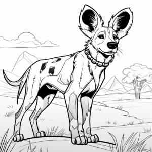 Educational African Wild Dog Habitat Coloring Pages 3