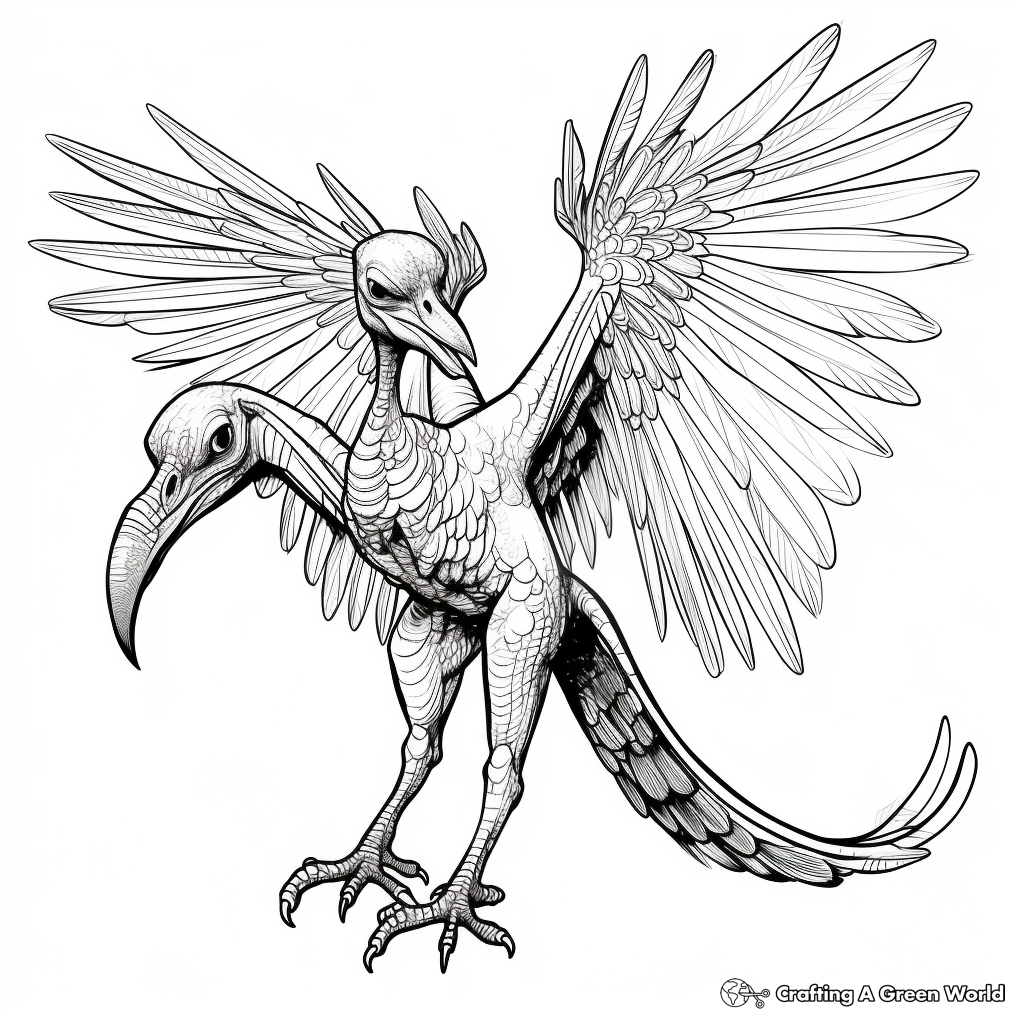 Educational Anatomy of a Microraptor Coloring Pages 1