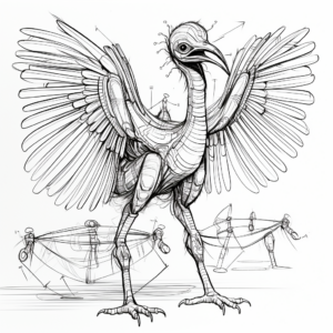 Educational Anatomy of a Microraptor Coloring Pages 2