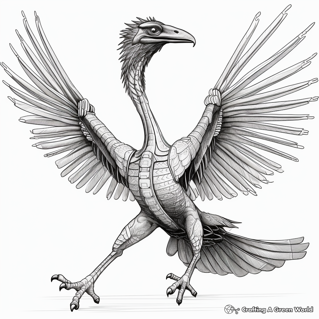 Educational Anatomy of a Microraptor Coloring Pages 4