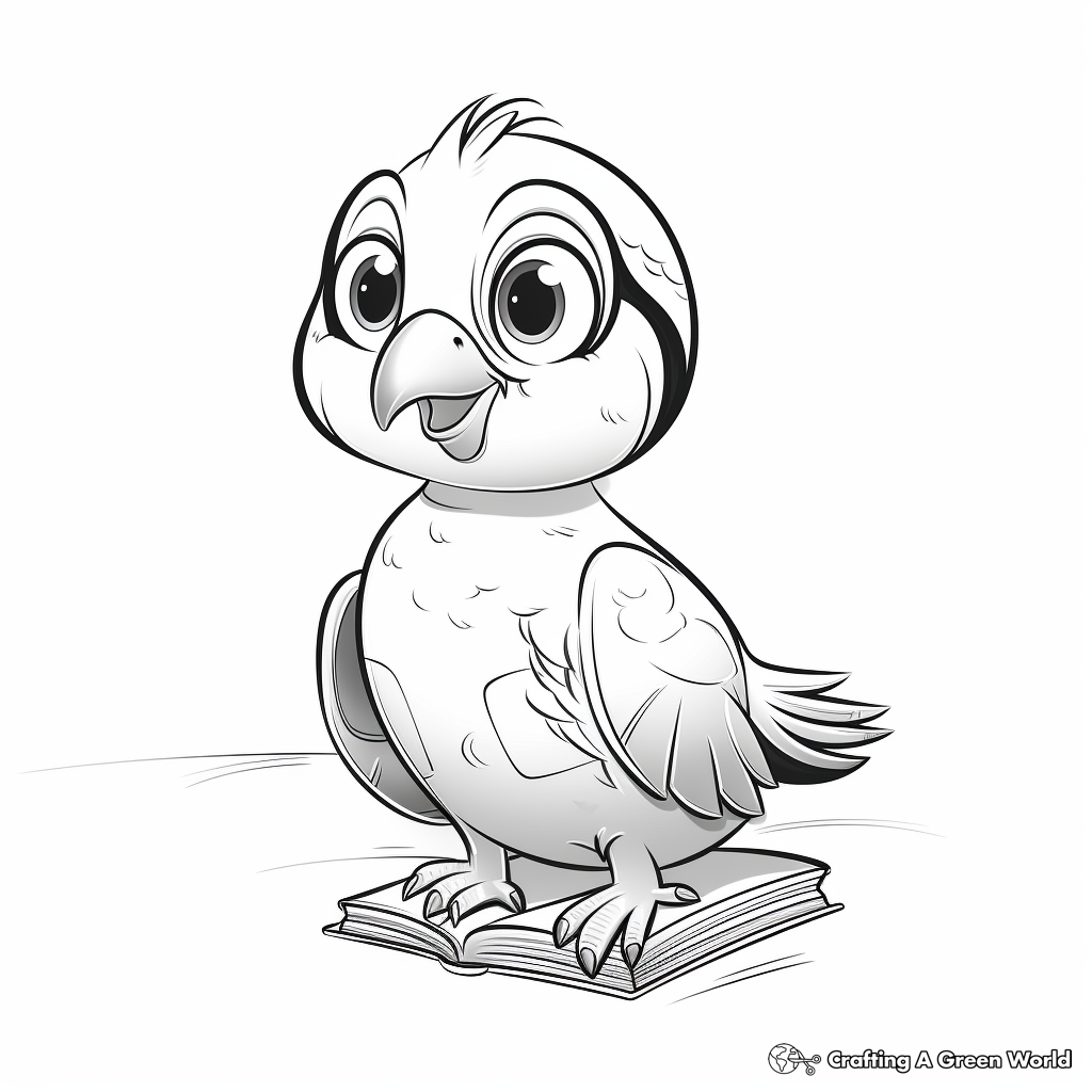 Educational Anatomy of a Puffin Coloring Pages 2