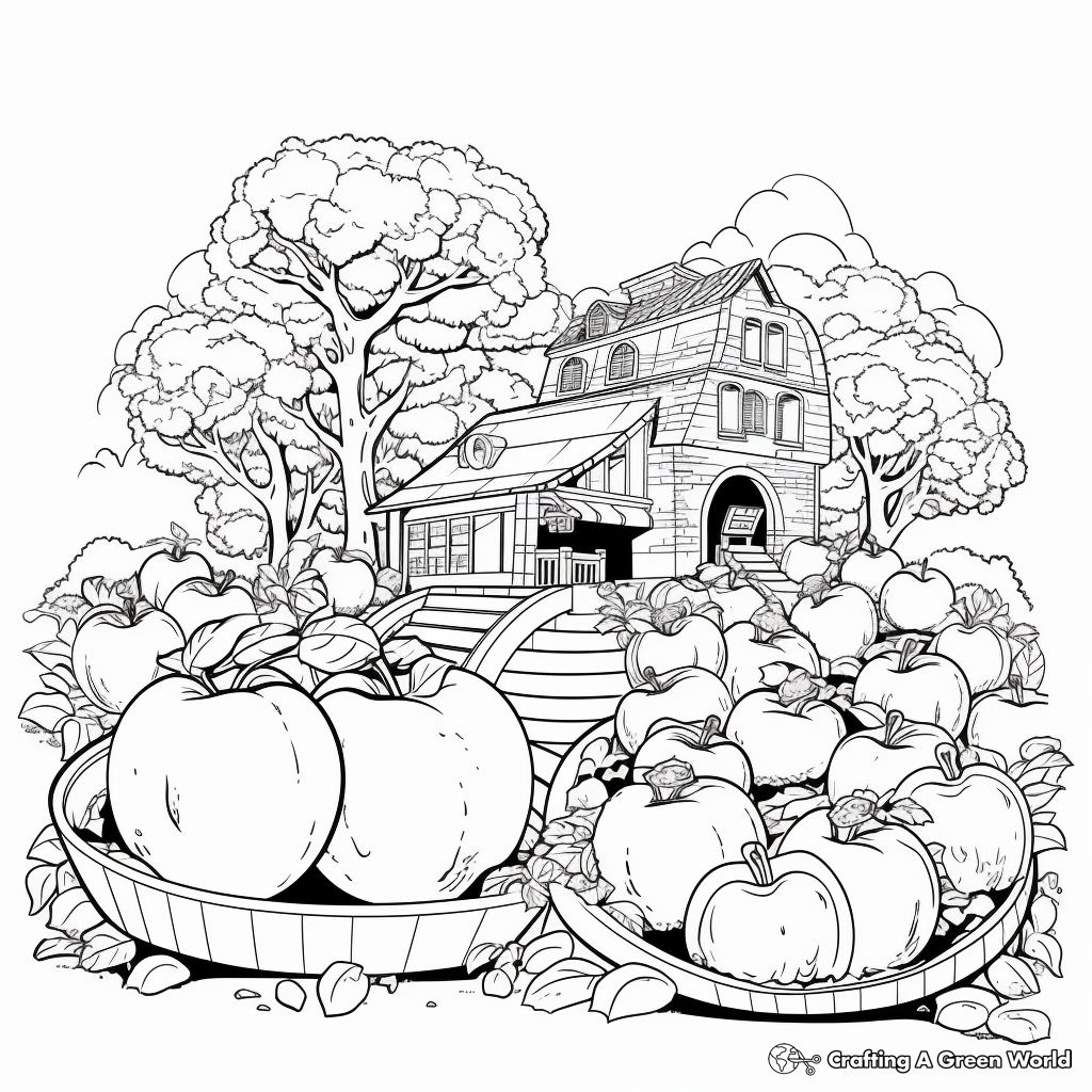Educational Apple Lifecycle Coloring Pages 2