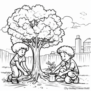 Educational Arbor Day Coloring Pages on Tree Maintenance 1