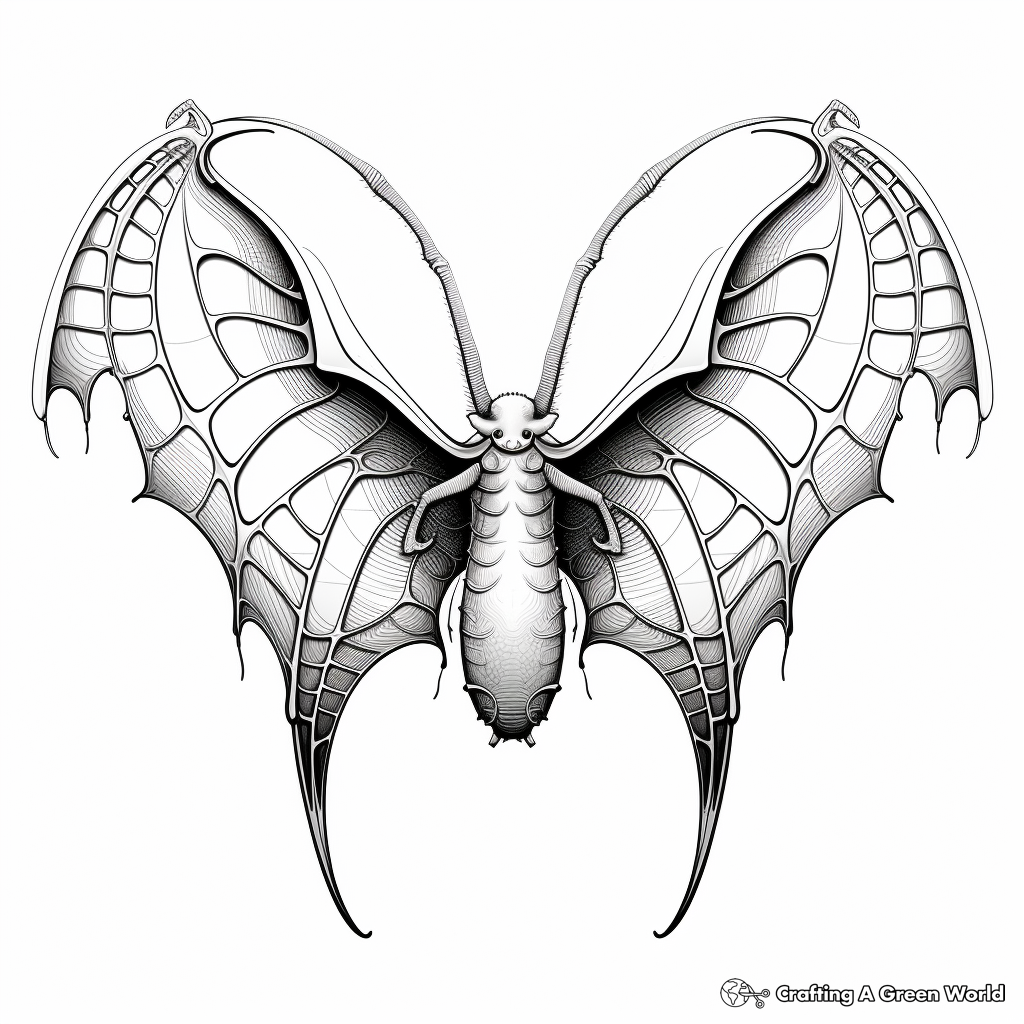 Educational Bat Wings Anatomy Coloring Pages 1
