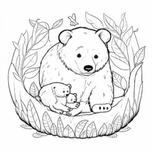 Educational Bear Life Cycle Coloring Pages 1
