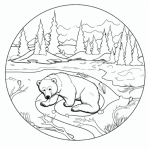 Educational Bear Life Cycle Coloring Pages 2