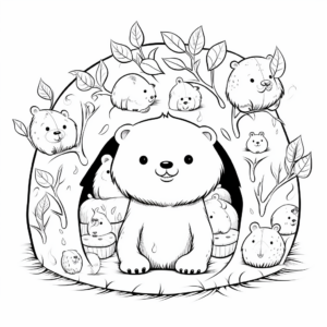 Educational Bear Life Cycle Coloring Pages 3