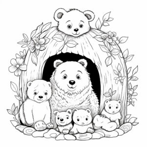 Educational Bear Life Cycle Coloring Pages 4