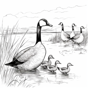 Educational Canada Geese Migration Pattern Coloring Pages 2