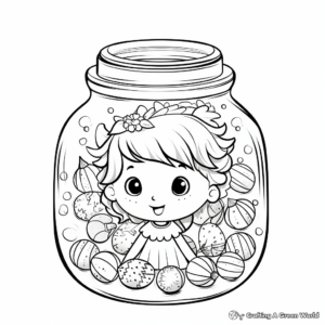 Educational Candy Jar Counting Coloring Pages 1