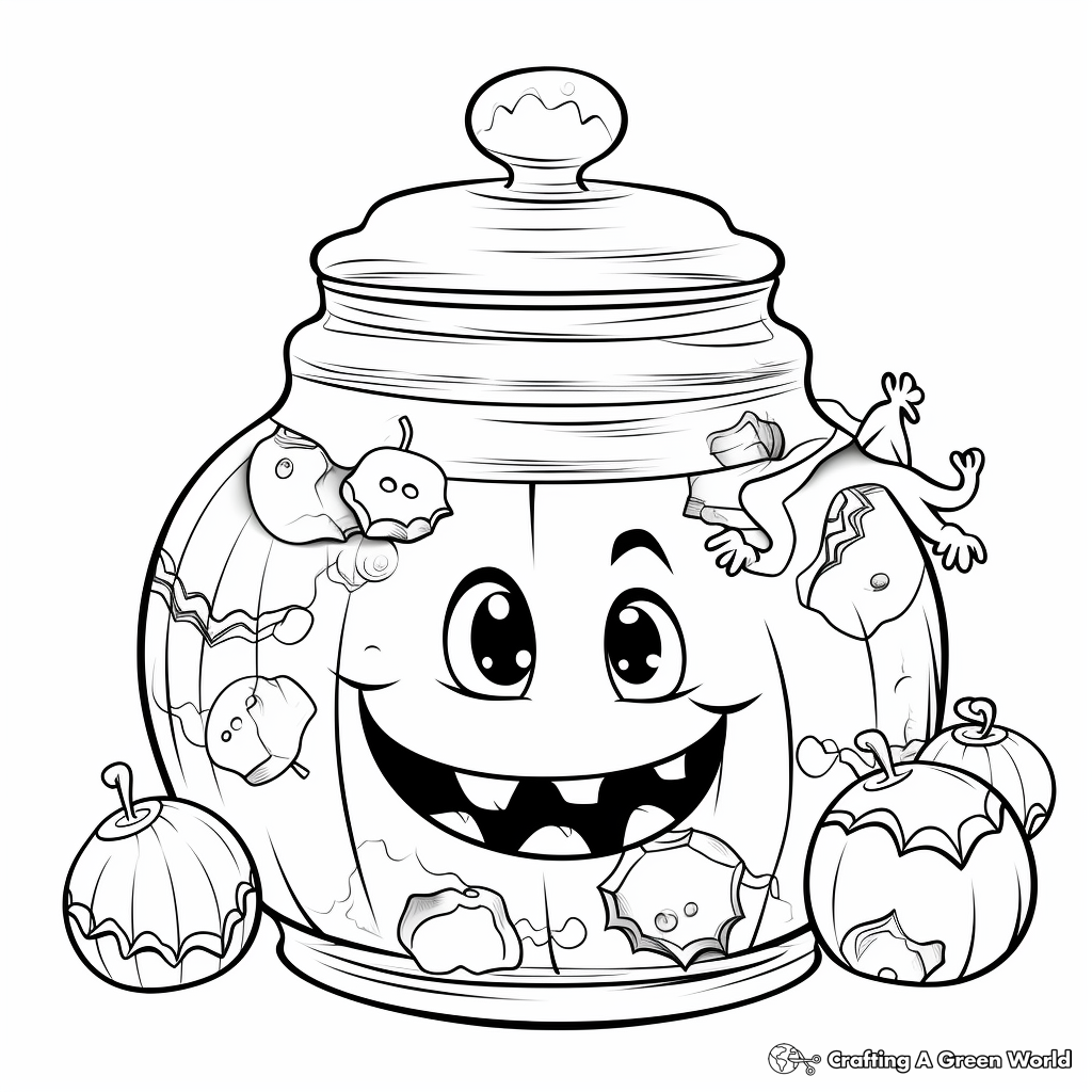 Educational Candy Jar Counting Coloring Pages 4