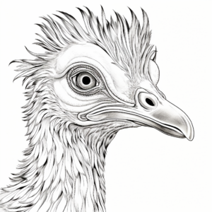 Educational Coloring Page Featuring Emu Anatomy 1