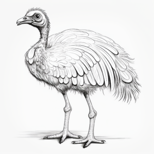 Educational Coloring Page Featuring Emu Anatomy 4