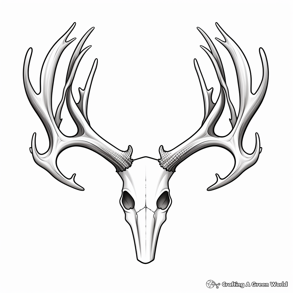 Educational Deer Antler Anatomy Coloring Pages 2