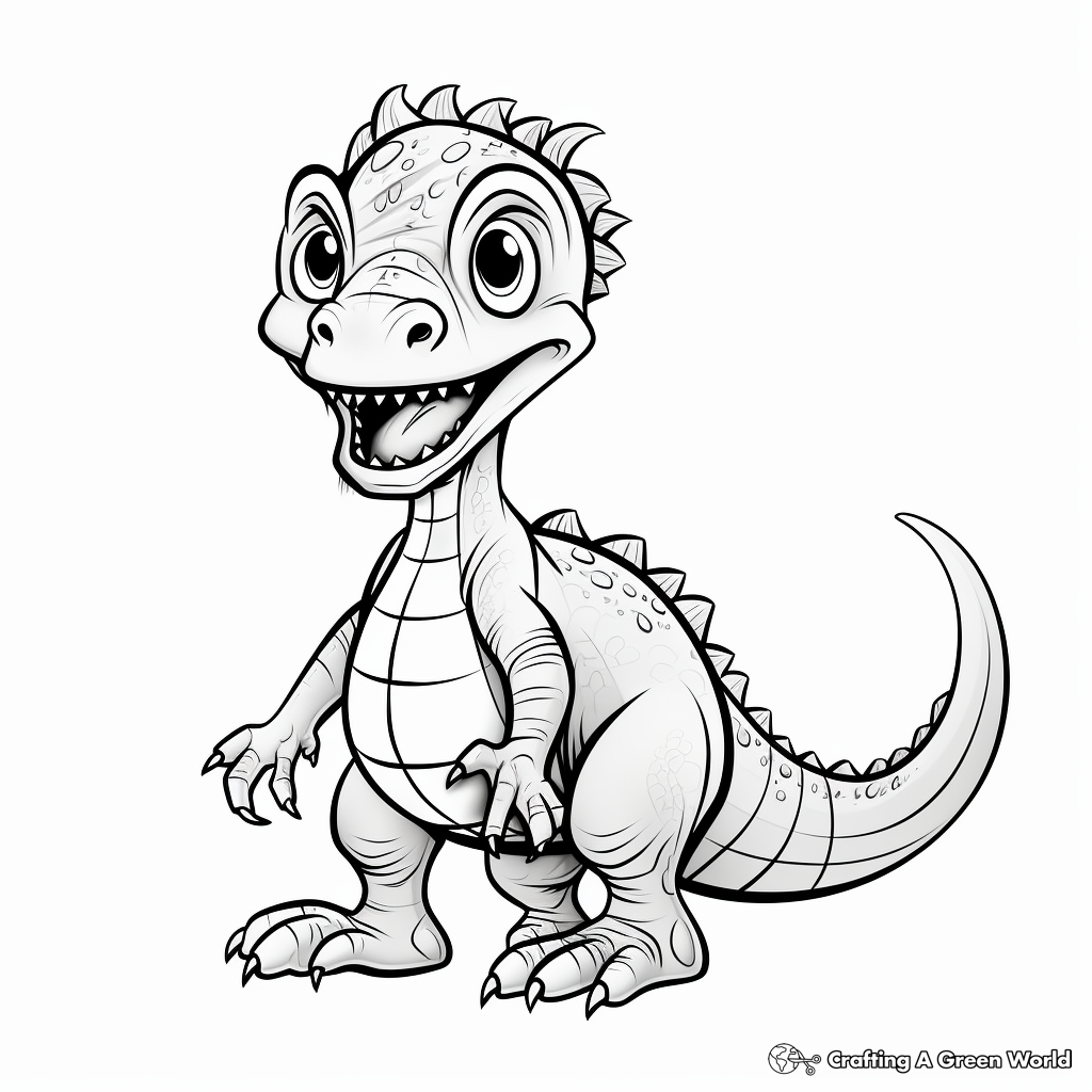 Educational Dilophosaurus Anatomy Coloring Pages 4