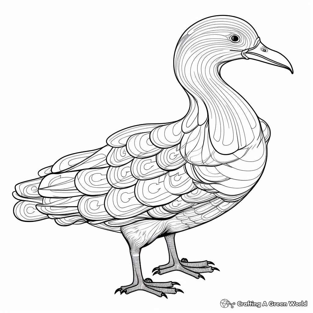 Educational Dodo Bird Anatomy Coloring Pages 1