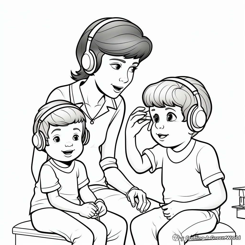 Educational Ear Health and Hygiene Coloring Pages 3