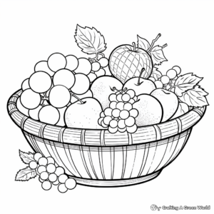 Educational Fruit Basket Coloring Pages with Labels 4