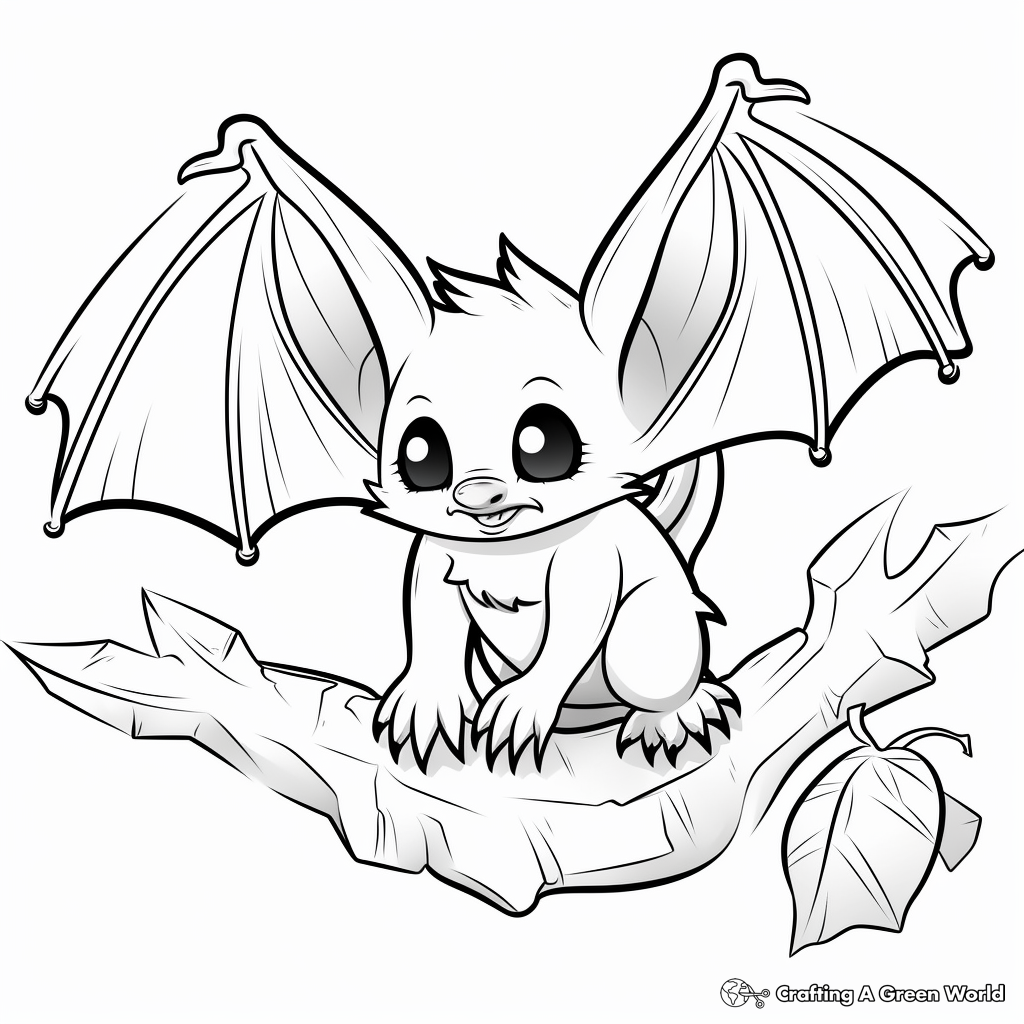 Educational Fruit Bat Anatomy Coloring Pages 1