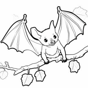Educational Fruit Bat Anatomy Coloring Pages 2