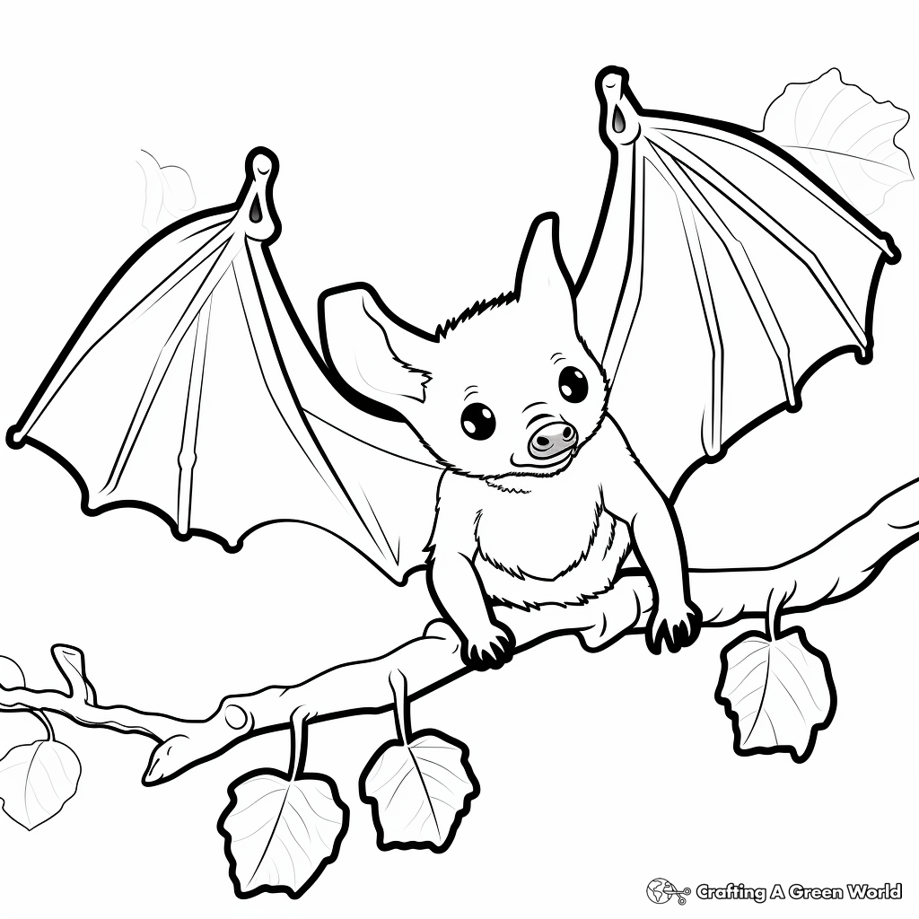 Educational Fruit Bat Anatomy Coloring Pages 2